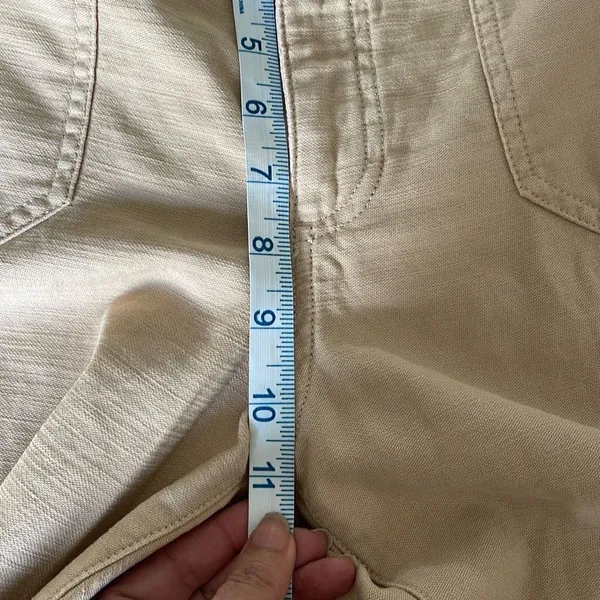 J.Crew Women’s Size Medium Tie-waist Camp Pant Beachwood Beige Pull On Ankle Tro - Image 9