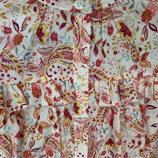 Pinch Floral Paisley Print Ruffle Long Sleeve Blouse Large NWT NEW - Image 7