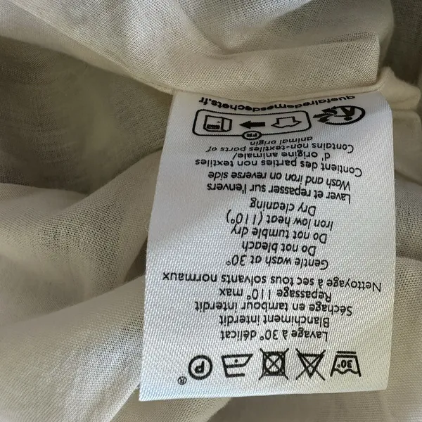 Sézane NWT Alizia Dress Sz 38 Linen Cotton Blend Texuted Embroidered - Image 8