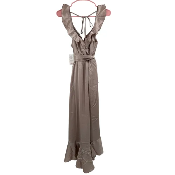Show Me Your Mumu Dress Extra Small Samantha Ruffle NWT Show Me The Ring Satin - Image 6