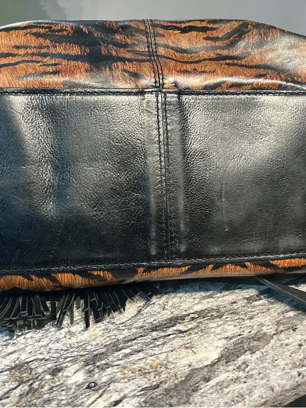 Patricia Nash Primrose Satchel in a tiger print leather. - Image 3