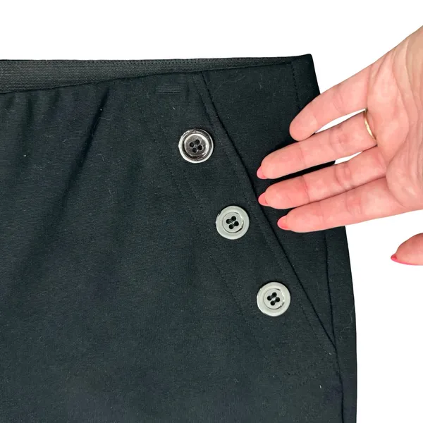 Alfani Black Stretch Button Detail Bootcut Slacks Trousers size M Professional - Image 7