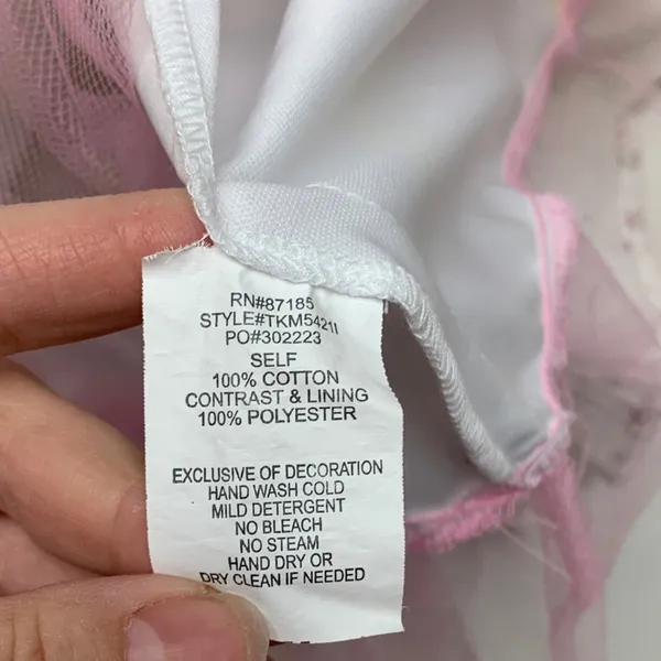 Ruby Rox juniors 5 small white pink floral strapless dress glitter y2k princess - Image 9