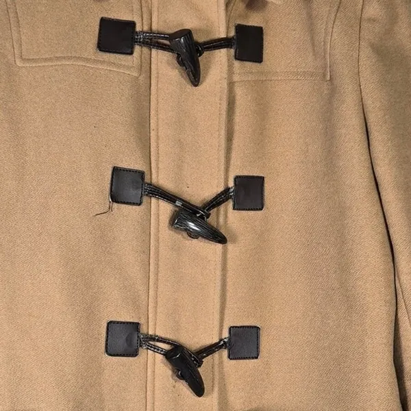 MICHAEL Michael Kors Tan Wool Blend Hooded Duffle Coat Toggle‎ Closure Size 10 - Image 10