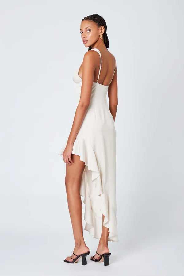 Cotton Candy LA SATIN HIGH-LOW MIDI DRESS - Image 2