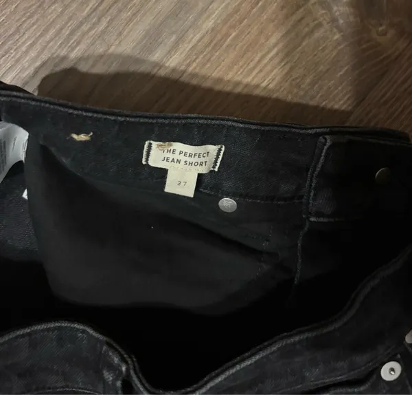 Madewell “The Perfect Jean Short” black denim raw hem woman’s size 27 NWT - Image 3
