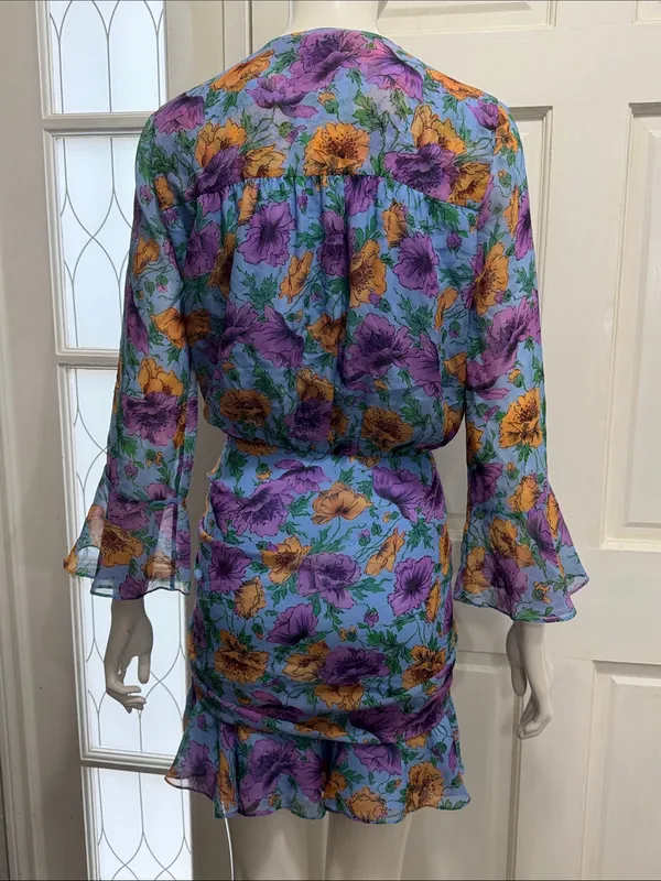 VERONICA BEARD 100% Silk Sean Floral-Printed Ruched Dress | Size 6🌸 - Image 12