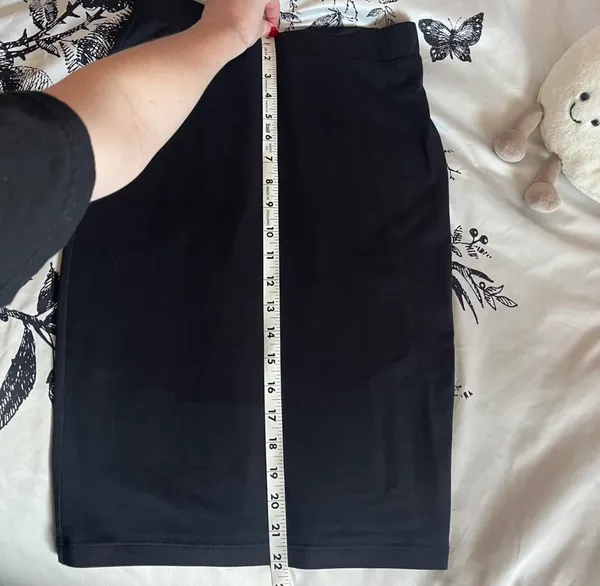 black stretchy midi pencil skirt - Image 3