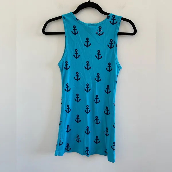 Primp Y2K Blue Rhinestone Anchor Tank Top Size Medium - Image 8