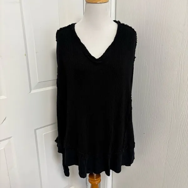 Free People Laguna Thermal Waffle Knit Oversized Top L3 - Image 3