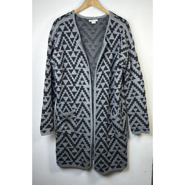 Ariat Cardigan Sweater Womens Large Aztec Open Front Pockets Western Boho - Image 2