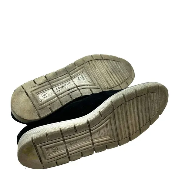 Aquatalia Slip On Sneakers Loafer‎ Lug Sole Leather Suede Black Size US 9 - Image 8