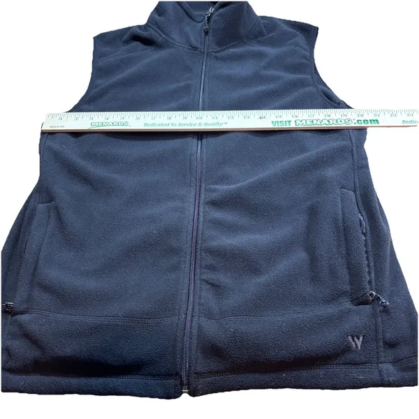 White Sierra Unisex Medium Black Full Zip Fleece Vest Outdoor Layering Casual - Image 11