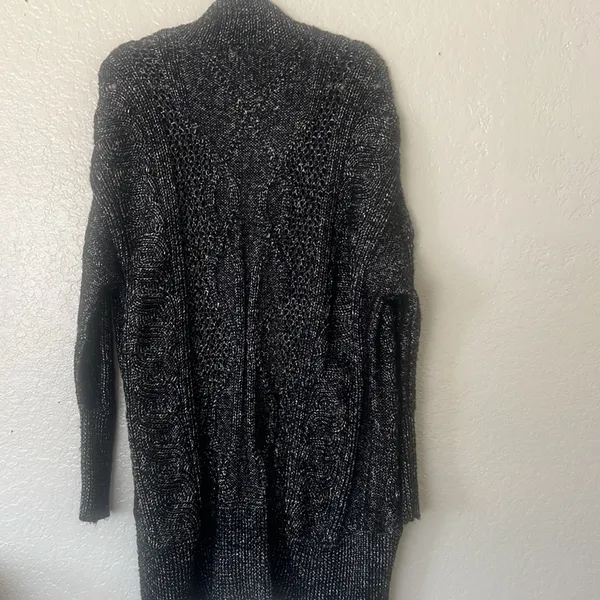 Puma Black and Gray Cardigan Sweater with Metallic‎ Shimmer XXL - Image 5