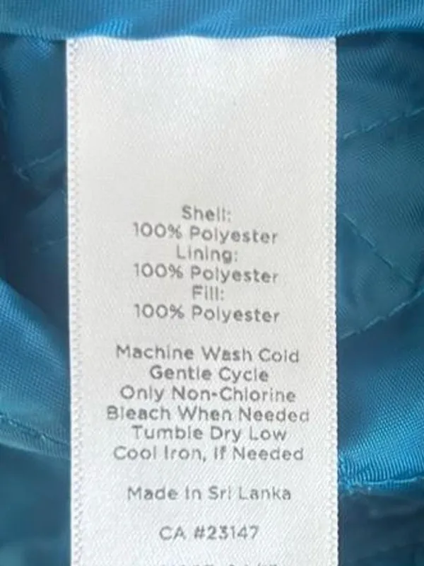 Talbots Quilted Teal-Blue Sleeveless Zip Vest - Image 3