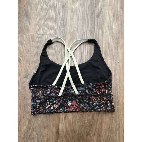 Lululemon Multicolor Speckled‎ Wildflower Strappy Sports Yoga Bra Sz 6 - Image 2