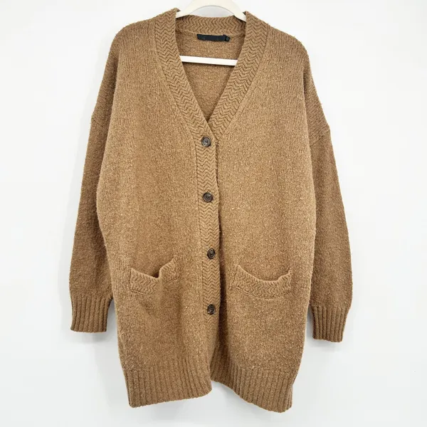 Jenni Kayne Womens Alpaca Wool Blend‎ Oversized Cottage Cardigan Sweater Size S - Image 2