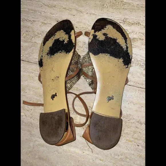 Lola Cruz Women's Toe Post Flat Sandals‎ Brown 39 - Image 6