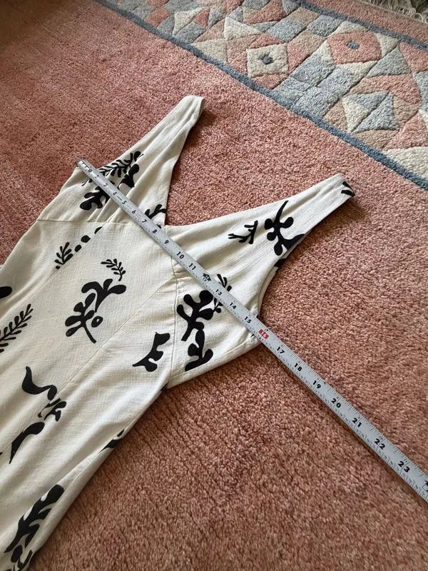 Anthropologie Paper Heart Women’s S Linen Blend Black White Maxi Dress - Image 7