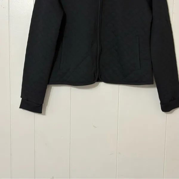 Marine Layer Corbet Quilted Bomber Jacket Black Size M Lightweight Zip Up - Image 7