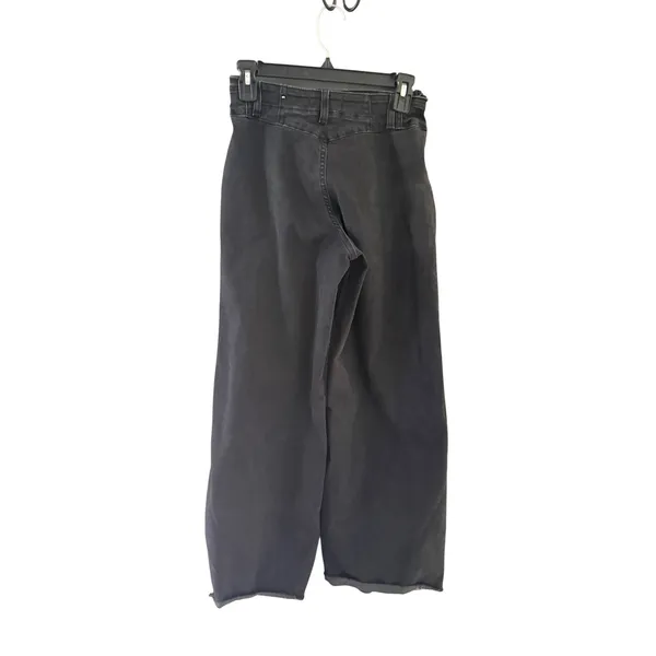 We The Free People Black Wide Leg High‎ Rise Boho Jeans Size 26 Frayed Hem - Image 4