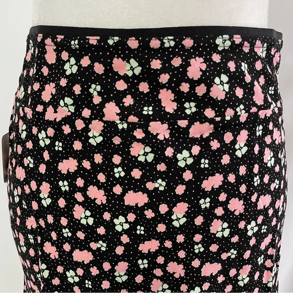 Free People New ​IRL Floral Print Slip Skirt Black Pink Combo Size 8 - Image 8