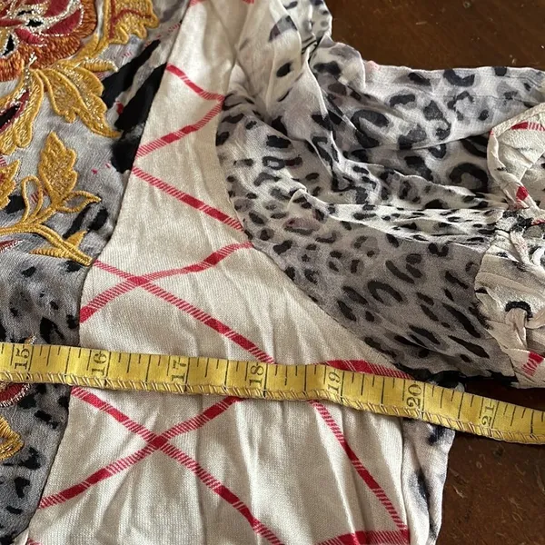 Anthropologie Embroidered Leopard Print Top - Image 8