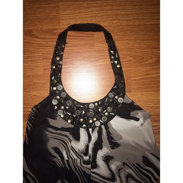 Beaded animal print halter Size M - Image 4