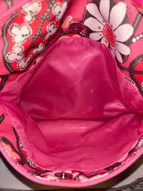 Vera Bradley Lighten Up Slim Crossbody Bag In Retired Blush Pink Floral Design - Image 7
