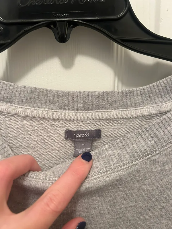 Aerie Gray Crew Neck Sweatshirt - Image 2