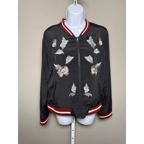 Laju Los Angeles Embroidered Floral Bomber‎ Jacket S Indie Streetwear Festival - Image 4