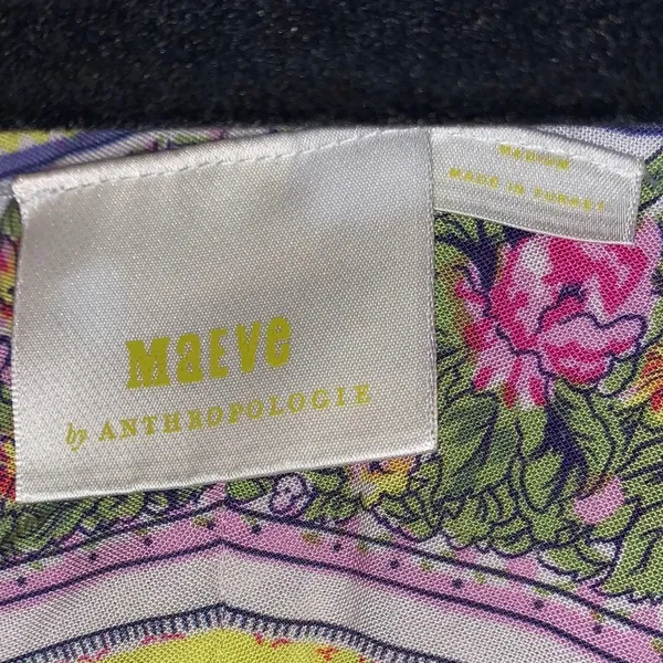 Maeve Anthropologie Boho Blouse Medium Floral‎ Stripe Peasant Top Balloon Sleeve - Image 6