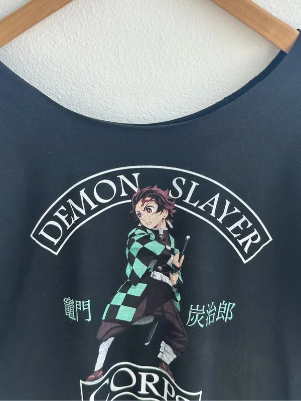 Demon Slayer Off The Shoulder Anime Graphic T-shirt - Image 3