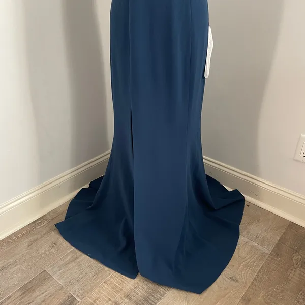 Dress the Population Navy Blue Halter Neck Dress Medium Event Demure Formal Gown Bridesmaid Prom‎ NWT - Image 8