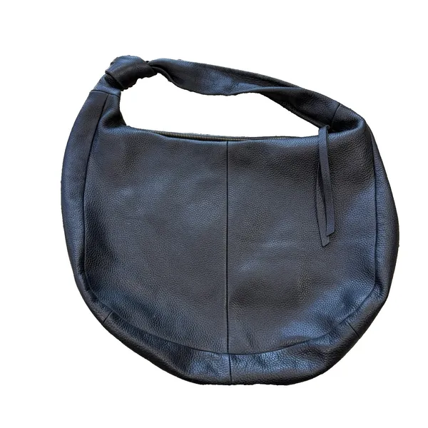 Vince Camuto Black Pebbled Leather Slouchy Hobo Crescent Shoulder Bag - Image 2