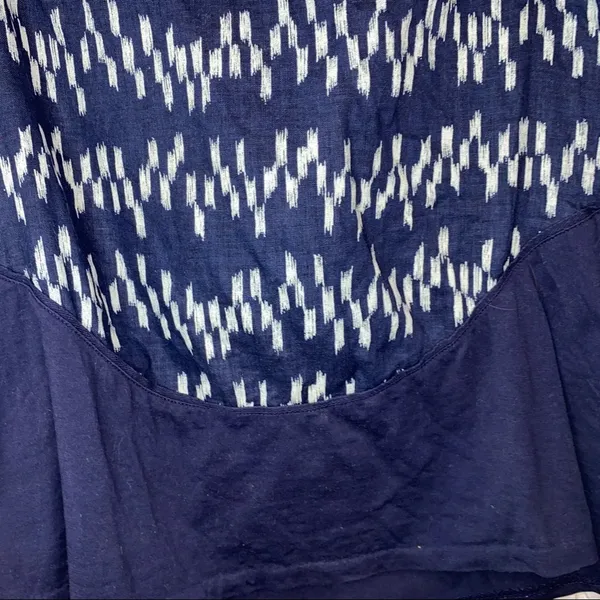 J.Crew Linen Blend Top Small Navy Cream Sleeveless Peplum‎ Blouse - Image 2