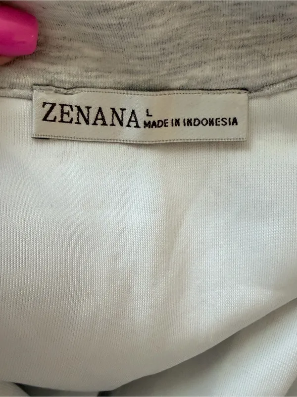 ZENANA Premium scuba full zip jacket in Heather gray size large relaxed fit - Image 8
