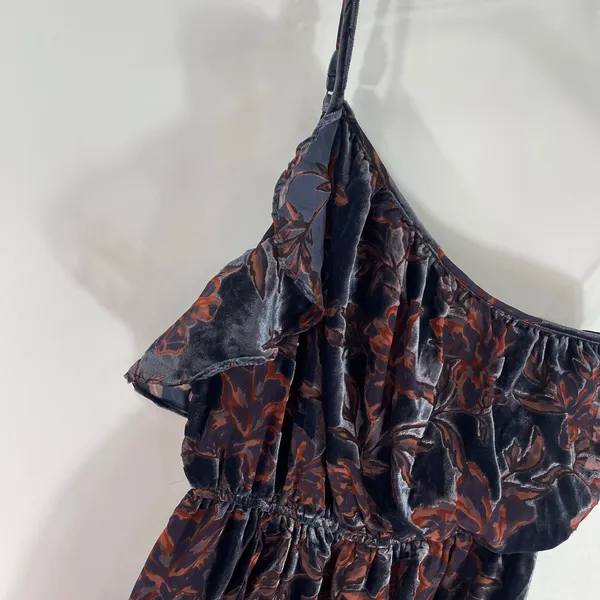 Adelyn Rae Angie Dress One Shoulder Velvet Floral Ruffle Small New With Tags - Image 10