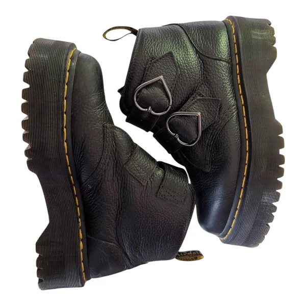 Dr. Martens Denon Flower Buckle Platform Boots Black Size 8 - Image 8