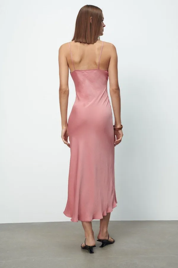 dress wedding maxi midi satin effect buttons wrapped gown Bridal coctail - Image 13