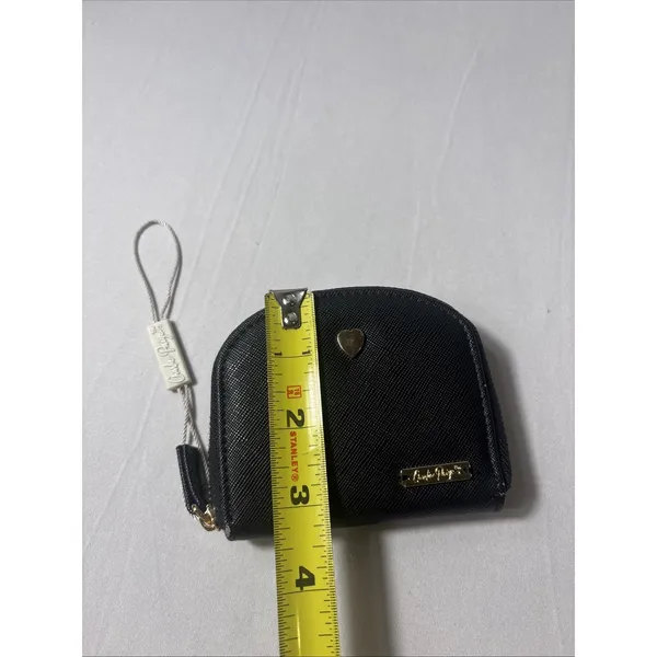Charlie Paige Black Zip Around Heart Logo‎ Coin Change Purse NWOT READ - Image 5