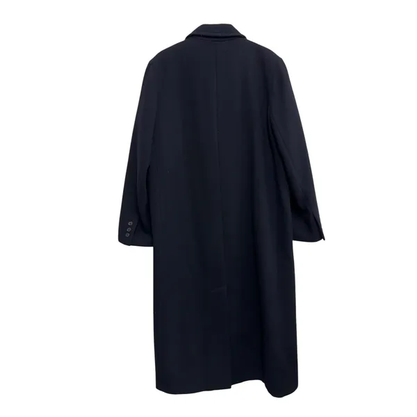 Vintage Stephanie Andrews 100% Wool Long Navy Coat 14 Double Breasted - Image 2