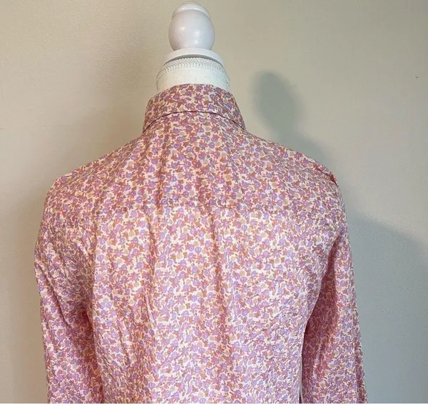 J. Crew Floral The Perfect Shirt Size 6 Long Sleeve Button Down - Image 6