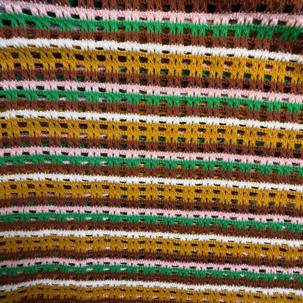Wild Fable Striped Crochet Halter Top Brown Green Mustard Pink Large Boho - Image 3