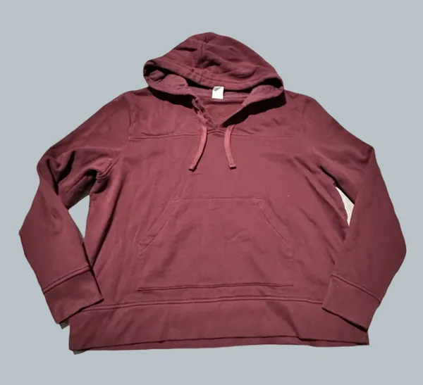Maroon Burgundy Red Hoodie Pockets Women’s Pull Over drawstring basic amazon XL - Image 2