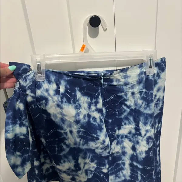 ZARA Women’s Tie-Dye Wrap Swim Skirt - Navy & White - Image 4