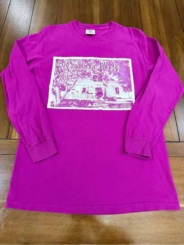 Comfort Colors Southern Roots Long Sleeve Graphic Tee Magenta Size Small - Image 7