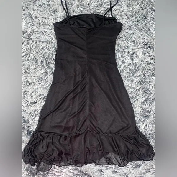 Dollskill Delia’s Black mesh ruffle slip dress - Image 5