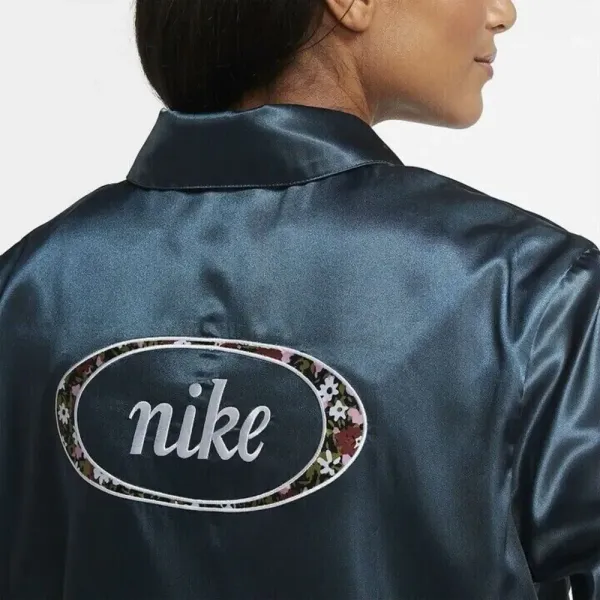 Nike Jacket Womens NSW Sportswear Satin CU5351-058‎ SZ Medium GREEN - Image 2
