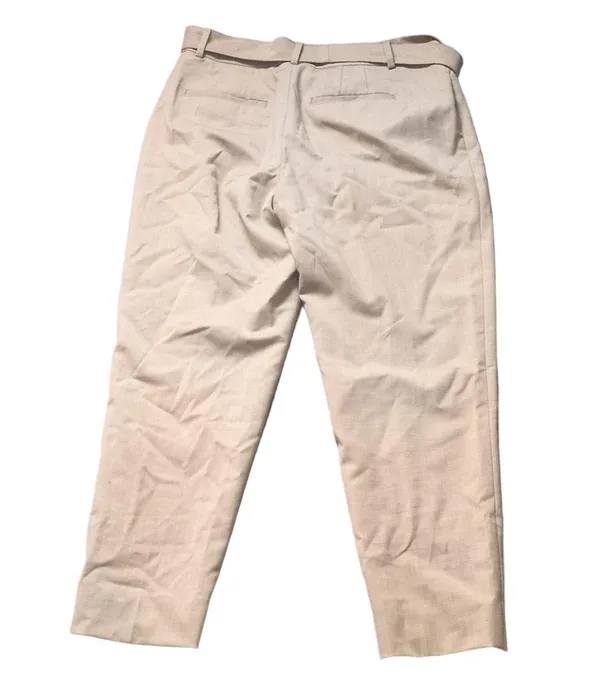 White House Black Market Tan Taper Ankle Belted Pants Size 8R - Image 11